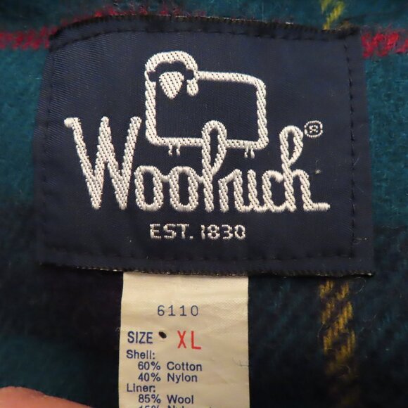Vintage Woolrich Womens Plaid Wool Lined Barn Parka Jacket Blue Ski Chore XL USA - Picture 3 of 16